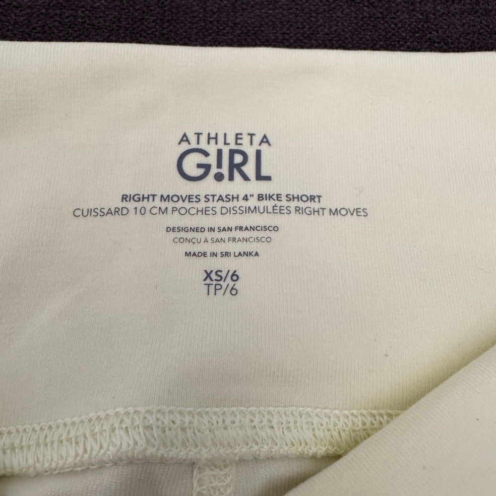 Athleta Girl pale yellow Bike Shorts